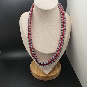 Paparazzi Red and Gray Men's Necklace (1372)